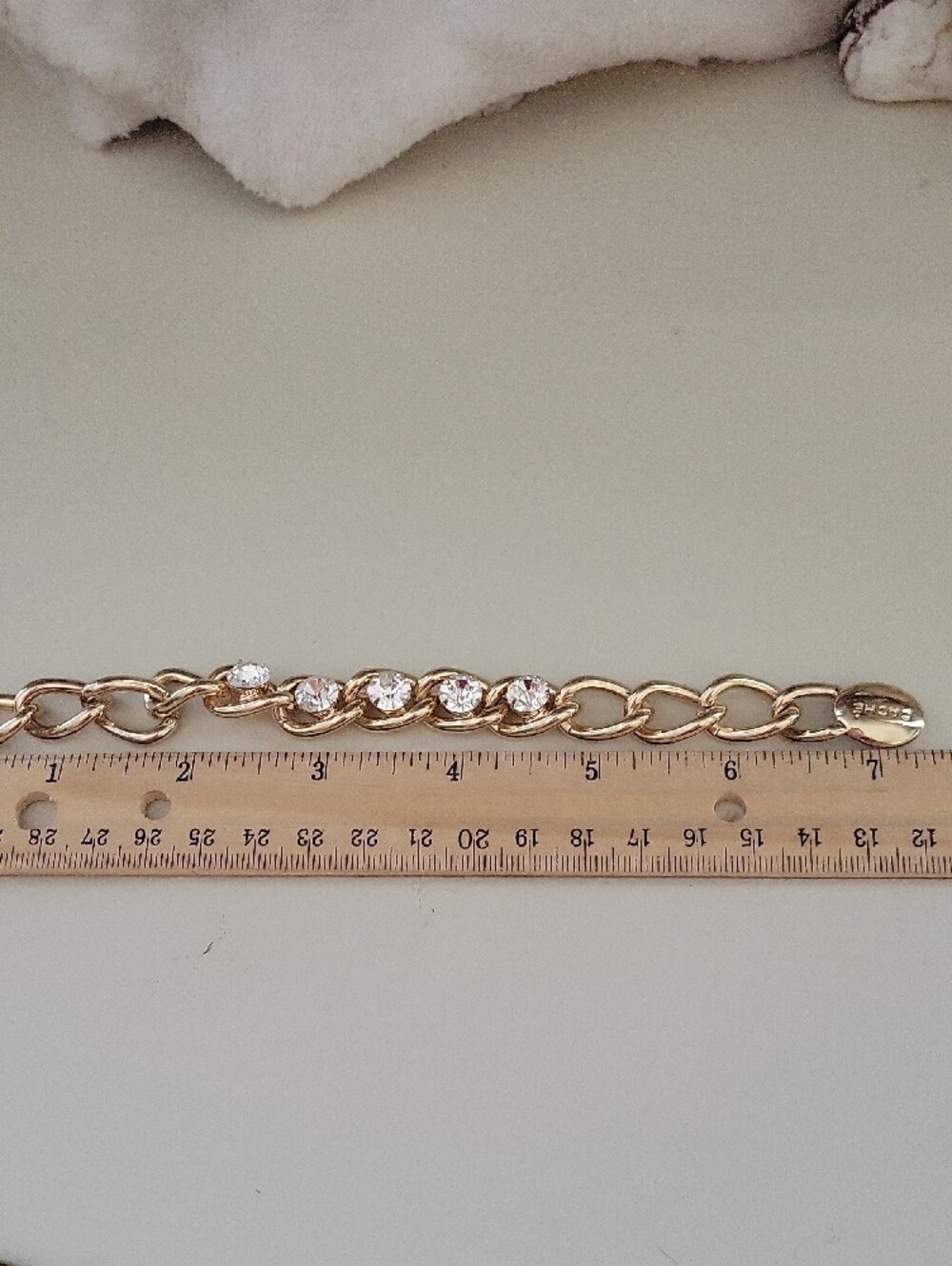 Cache Gold-Tone Double Chain Necklace with Clear Crystals With Matching Bracelet - Picture 11 of 11